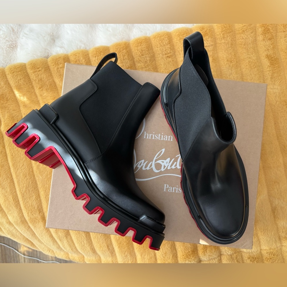 Christian Louboutin Black Boots with Red Soles